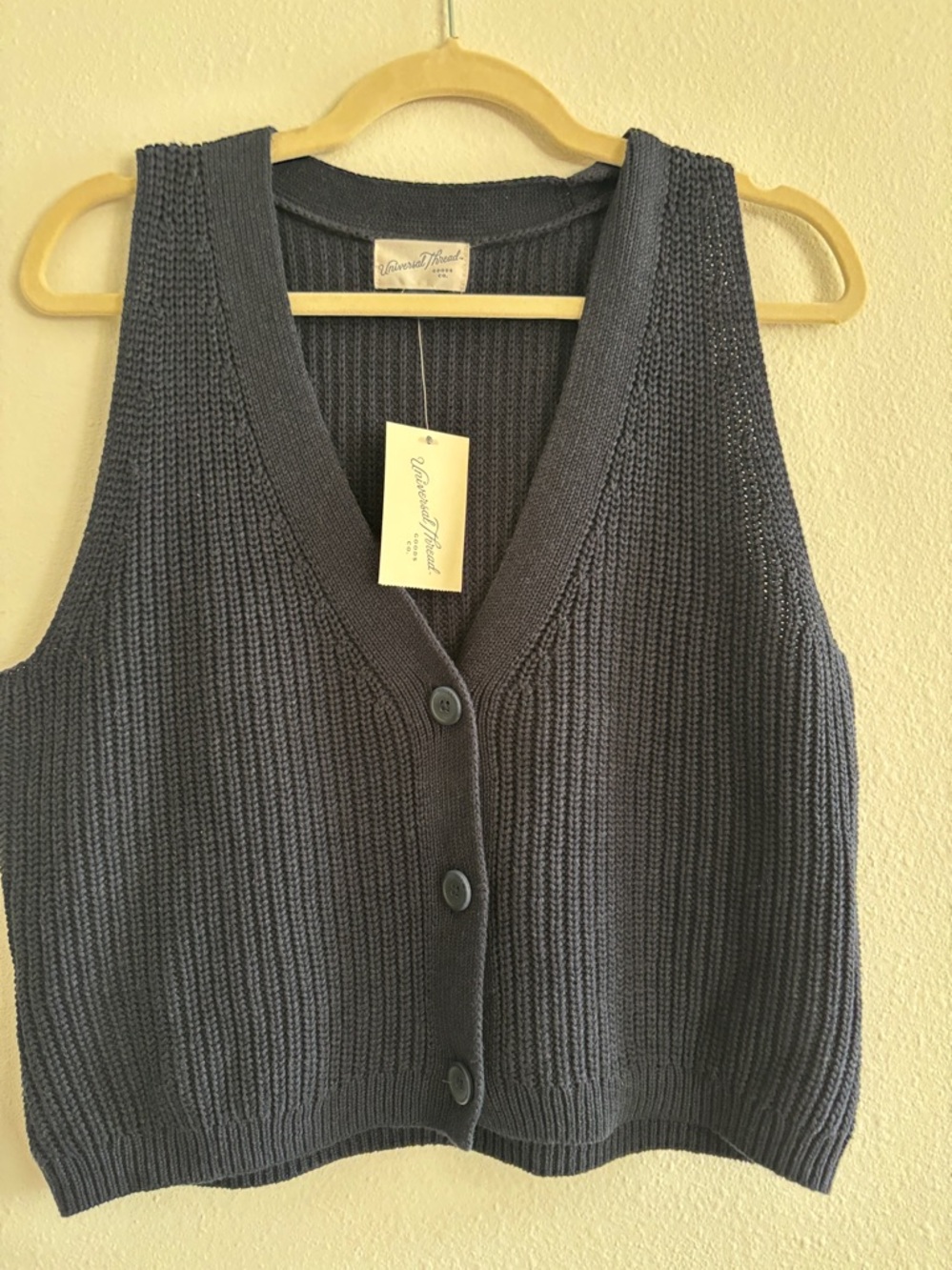 Universal Thread Navy Ribbed Button-Front Sweater Vest - Picture 2 of 3
